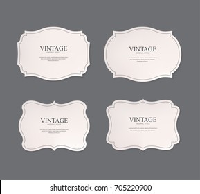 set of vintage labels old fashion. banner illustration vector.