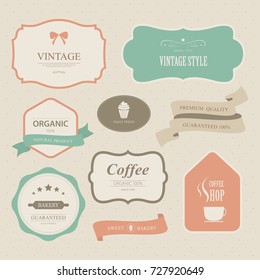 set of vintage labels old fashion. banner illustration vector.