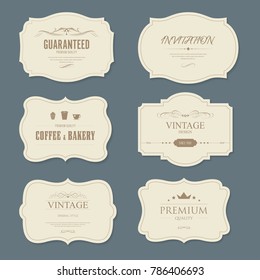 set of vintage labels old fashion. banner illustration vector.