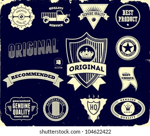 Set of vintage labels on the black. Collection 2