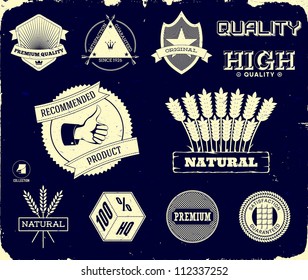 Set of vintage labels on the black. Collection 3