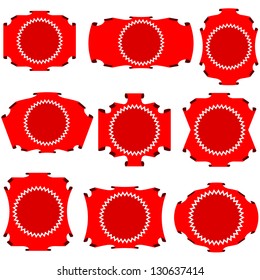 Set of vintage labels with polka dot background. Vector illustration.