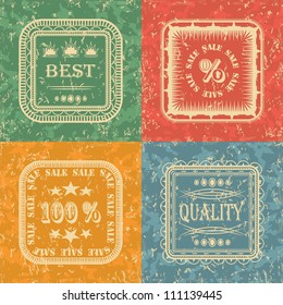 Set of Vintage Labels. Retro Style, Grunge Design