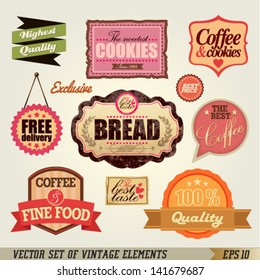 Set of Vintage Labels and Ribbons design. Graphic Design Editable For Your Design.