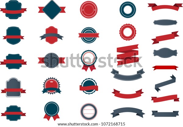 Set of vintage Labels, Ribbons, Sticker and\
Badges design elements.