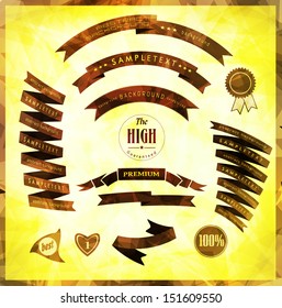 Set of vintage labels and ribbons/ Vector illustration. 