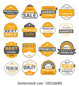 Set of vintage labels for sale and businesses. Colorful vector stickers for sale on a light background.