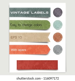 Set of vintage labels, stickers and banners