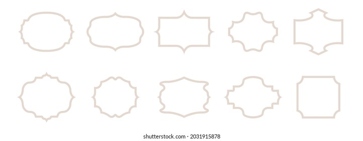Set of vintage labels and tags. Template for design elements, ready-made frames. Vector illustration isolated on white background.