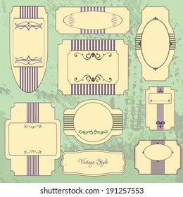 Set of vintage labels, vector design element