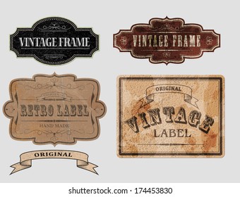 set of vintage labels, vector illustration