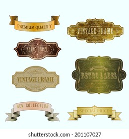set of vintage labels, vector illustration