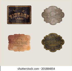 set of vintage labels, vector illustration