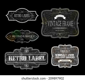 set of vintage labels, vector illustration