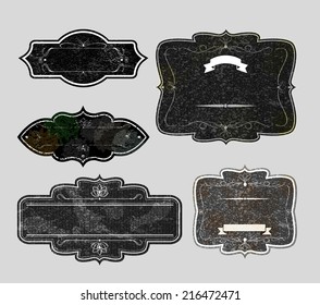set of vintage labels, vector illustration