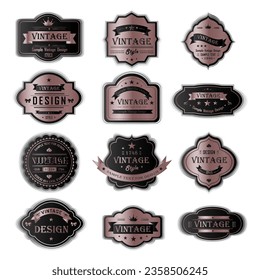 set of vintage labels, vector illustration