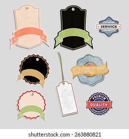 set of vintage labels, vector illustration