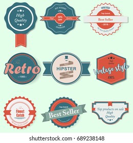 Set of vintage labels, Vector illustration
