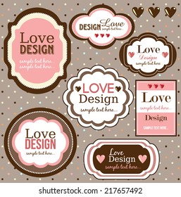 Set of vintage labels,love design