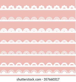 Set of vintage lace borders. 