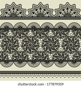 Set of vintage lace borders. Could be used as divider, frame, etc
