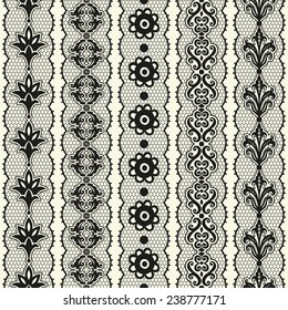 Set of vintage lace borders. Could be used as divider, frame, etc
