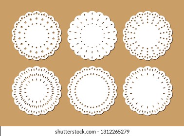 Set of Vintage Lace Doilies, Decorative Paper Cut Out Design