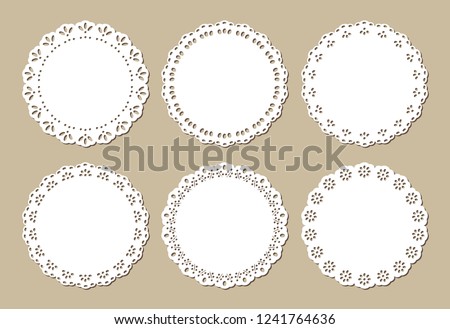 Set of Vintage Lace Doilies, Decorative Paper Cut Out Design