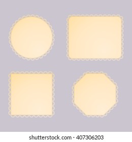 Set of vintage lace doily vector
