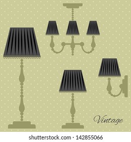 Set with vintage lamps