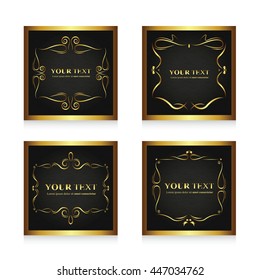 Set of vintage layout gold