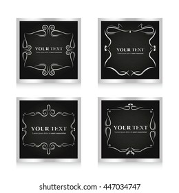 Set of vintage layout silver 