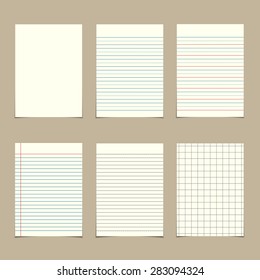 set of  vintage line paper sheets