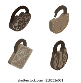 Conjunto de bloqueos vintage. Iconos del candado del vector