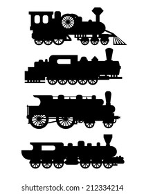 Set of vintage locomotives