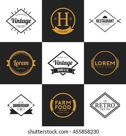 Set of Vintage Logo and Badge. Vintage design element, logo, badge, brand, identity, object and label vector illustration