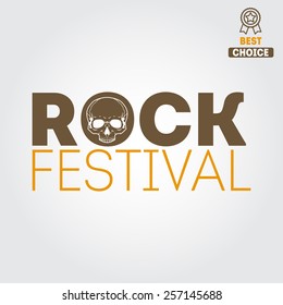 Set of vintage logo, badge, emblem or logotype elements for rock festival, musical performance or guitar party