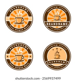 set of vintage logo coffee for your brand