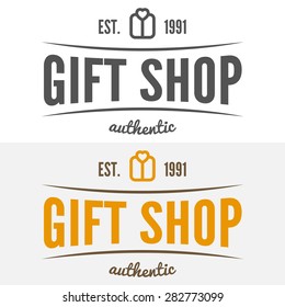 Set of vintage logo, label, badge and logotype elements for gift shop, jewelry, corporate or company