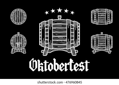 Set of Vintage Logo Templates For Beer House, Brewing Company, Pub, Bar, Restaurant. Vector Collection On Chalkboard Background art