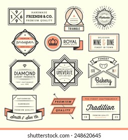 set of vintage logos, badges and labels, vector illustration