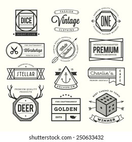 set of vintage logos, badges and labels, vector illustration