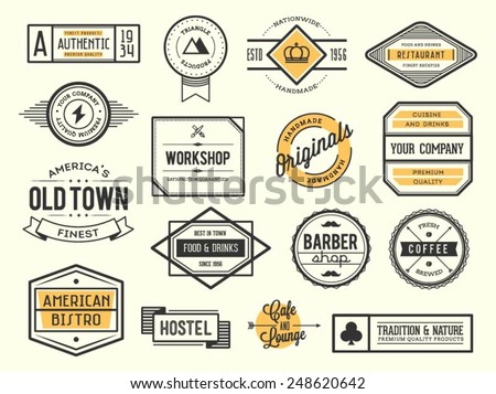 set of vintage logos, badges and labels, vector illustration