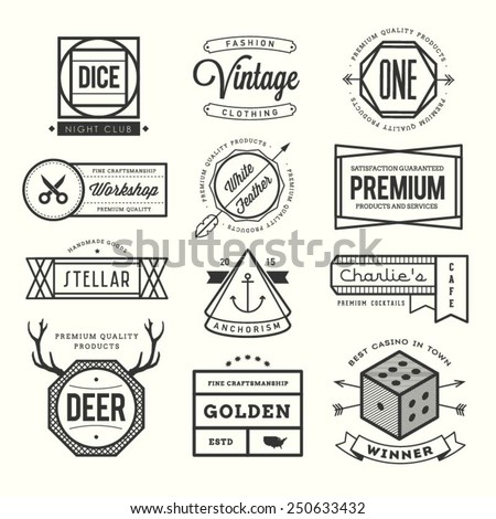 set of vintage logos, badges and labels, vector illustration
