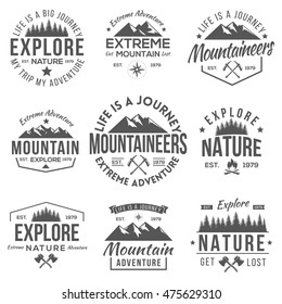 Set of Vintage Logos Mountaineer and Nature 