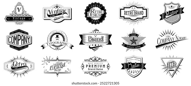 Set of vintage logotypes - vector illustration