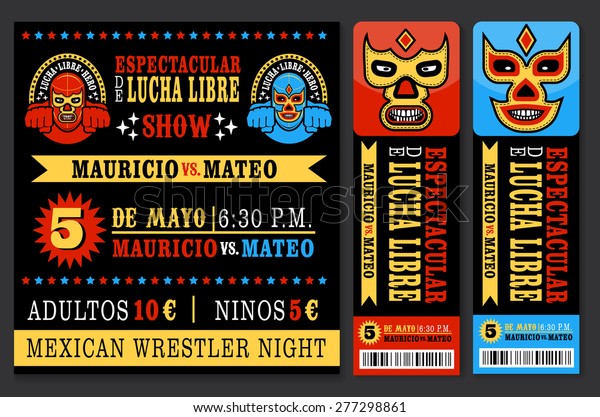 Set of vintage Lucha Libre\
tickets