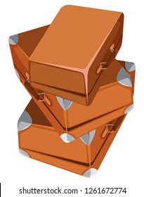 Set of vintage luggage illustration