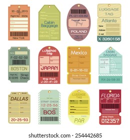 Set Of Vintage Luggage Tags