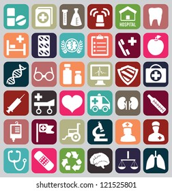 Set of vintage medical icons - vector icons